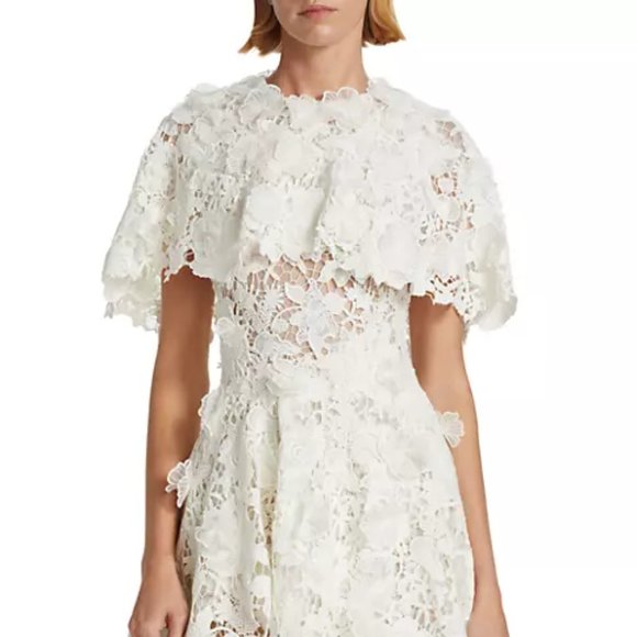 NWT Jason Wu Collection Floral Guipure Lace Cape Minidress in white size 2 #1128 - Picture 3 of 13